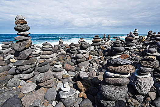 石头,塔,海滩,波多黎各,特内里费岛,加纳利群岛,西班牙