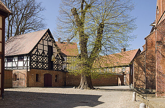 半木结构房屋,萨克森安哈尔特,德国,欧洲