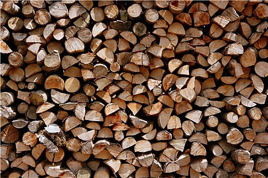 切削,木柴,一堆,原木,图案