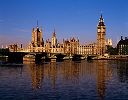 政府建筑,水岸,大本钟,议会大厦,伦敦,英格兰