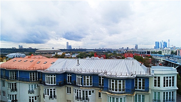 风景,莫斯科,城市,多云天气