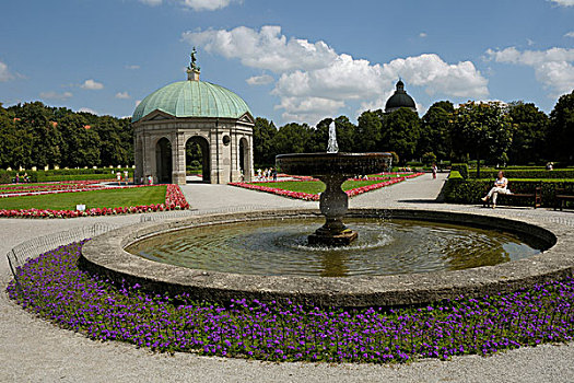 宫廷花园,公园,慕尼黑,巴伐利亚,德国,欧洲