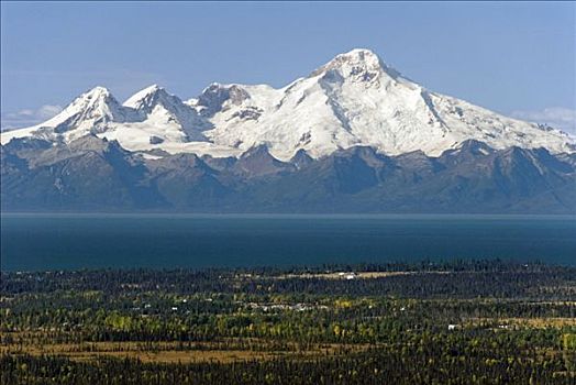 景色,山,风景,库克海峡,肯奈半岛,靠近,阿拉斯加