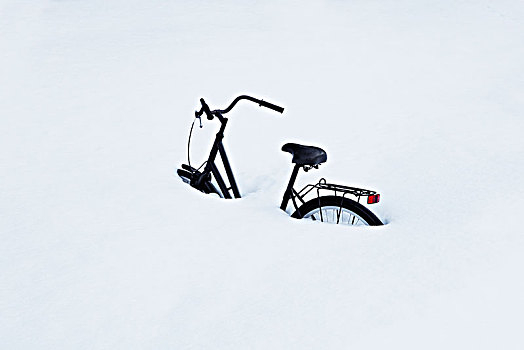 自行车,深,雪中