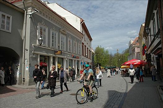 人行道,老城,维尔纽斯,立陶宛