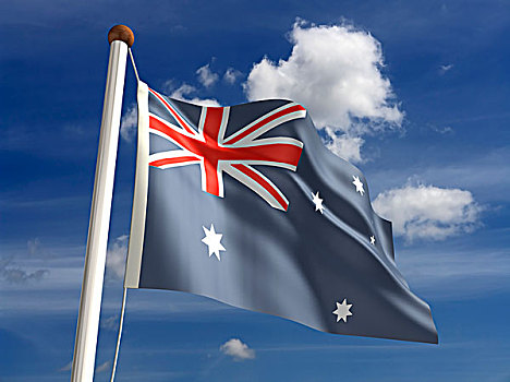 澳大利亚,旗帜,裁剪,小路