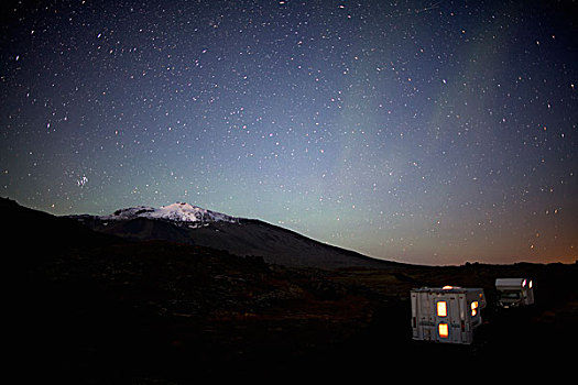 两个,露营,星,靠近,冰岛