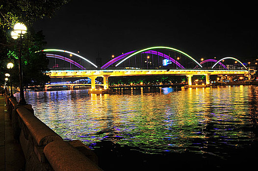 广州跨珠江解放大桥夜景