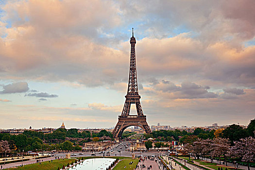 埃菲尔铁塔,街道,交通,巴黎,法国