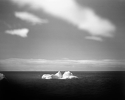 南极,模糊,黑白,巨大,冰山,漂浮,靠近,欺骗岛,南,设得兰群岛
