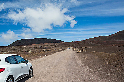 火山地貌,汽车,停放,路边,团聚,国家公园,留尼汪岛