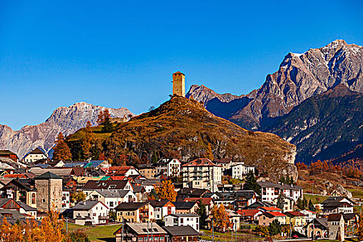 风景,恩加丁,圣莫里兹,瑞士