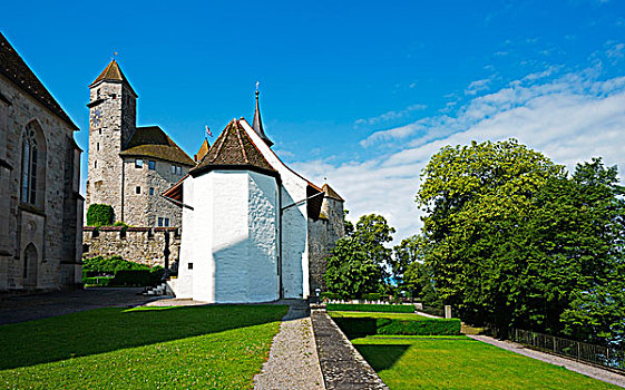 欧洲,瑞士,拉珀斯维尔,13世纪,城堡,小教堂
