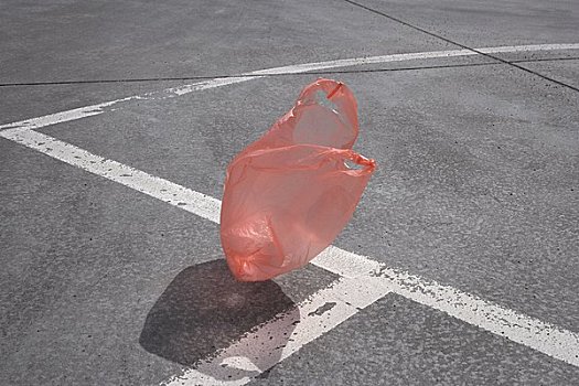 塑料袋,漂浮,停车场