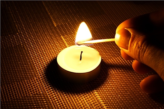 蜡烛,点火,火柴