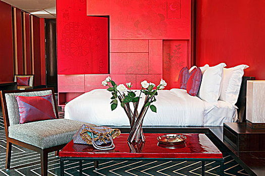 酒店,红色,房间
