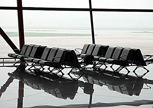 等待,座椅,大门,机场