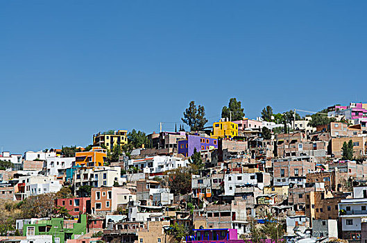 风景,山坡,郊区,城镇,瓜纳华托,墨西哥