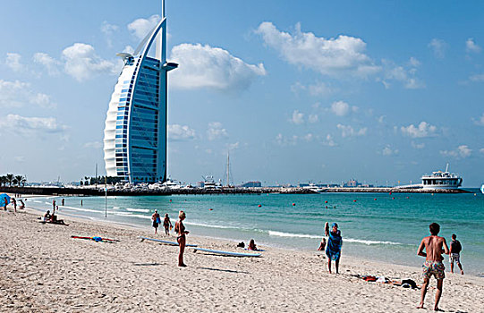 旅游,放松,海滩,只有,酒店,帆船酒店,迪拜,阿联酋