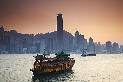 香港岛,天际线,维多利亚港,香港,中国