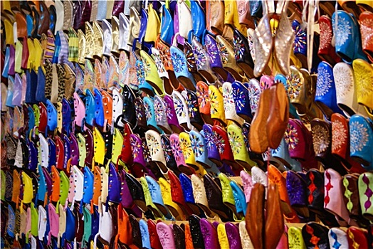 彩色,摩洛哥,手制,皮鞋