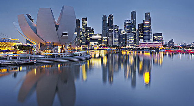 艺术,科学博物馆,金融区,码头,湾,新加坡