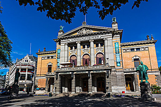 雕塑,作家,国家剧院,奥斯陆,挪威
