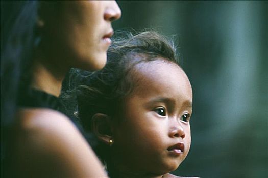 柬埔寨,特写,母子
