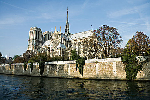 法国,巴黎,圣母大教堂,赛纳河