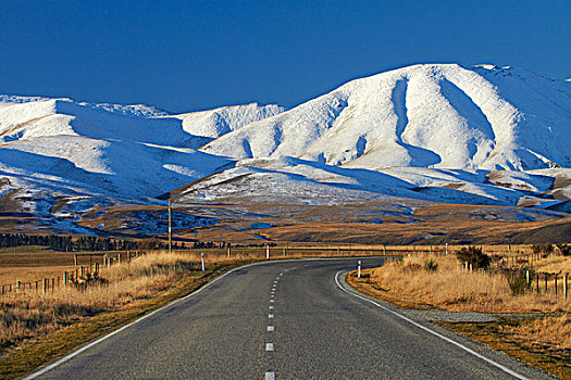 道路,靠近,山脉,中心,奥塔哥,南岛,新西兰