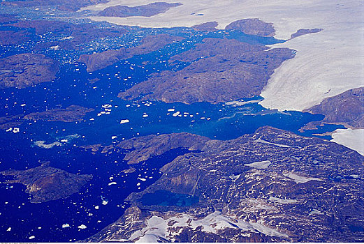 航拍,冰河,格陵兰