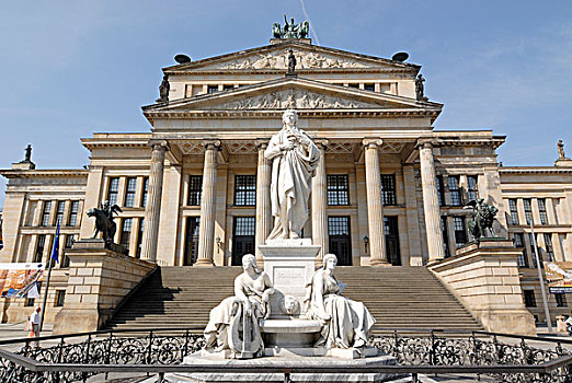 喷泉,正面,柏林,剧院,御林广场,德国,欧洲