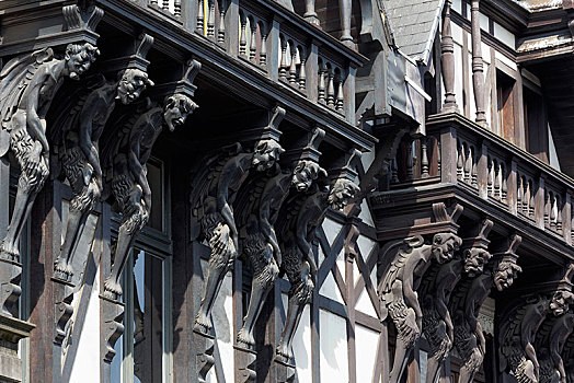 雕刻,魔鬼,恶魔,建筑,安特卫普,佛兰德地区,比利时,欧洲