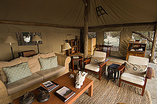 露营,南卢安瓜国家公园,赞比亚