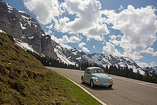 古典,汽车,旅游,阿尔卑斯山