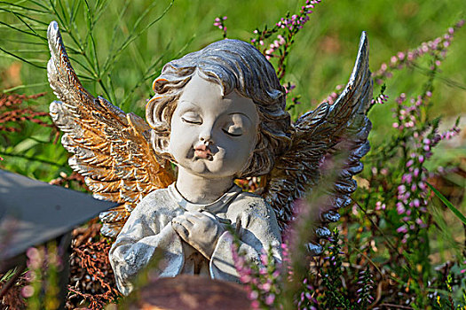 天使形象,墓碑,墓地,下萨克森,德国