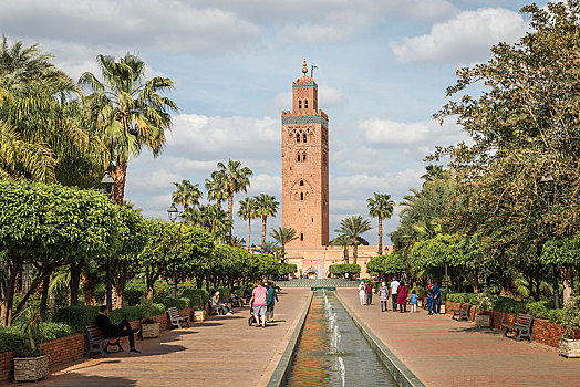 库图比亚清真寺,清真寺,一个,地点,玛拉喀什,麦地那,摩洛哥,非洲