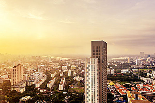 全景,城市,曼谷,泰国