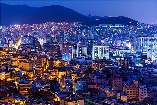 釜山,城市,韩国,夜晚