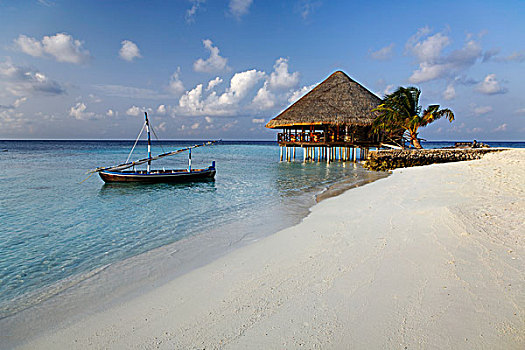 海滩,船,岛屿,南马累环礁,马尔代夫,群岛,印度洋,亚洲