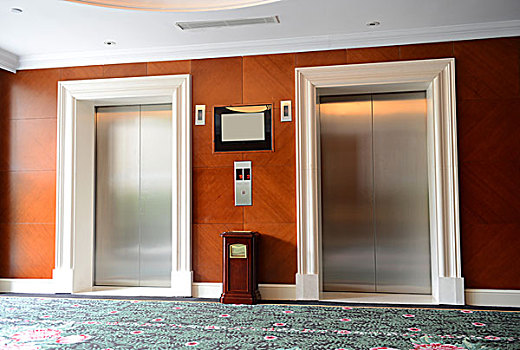 两个,电梯,酒店,大厅
