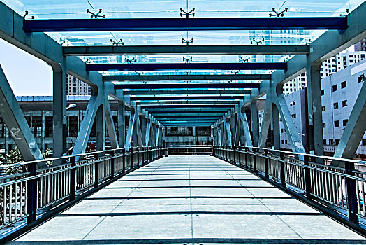 安徽省合肥市公路步行桥梁建筑景观