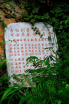 重庆市綦江县中峰镇灵应岩中峰生殖图腾文化遗址中心的石碑