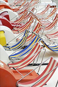 桨轮船,彩色,条纹,座椅