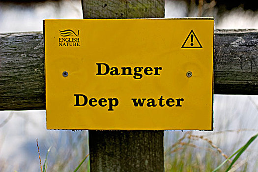 危险,水,警告,标识,硬地,荒野,多西特,英格兰,英国,欧洲