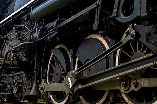列车,轮子,车轮,火车头,特写,轨道