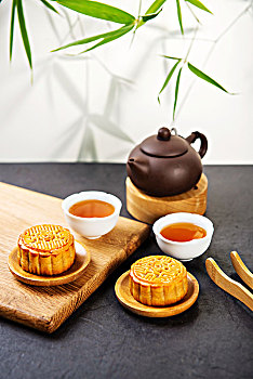 中秋月饼,茶具