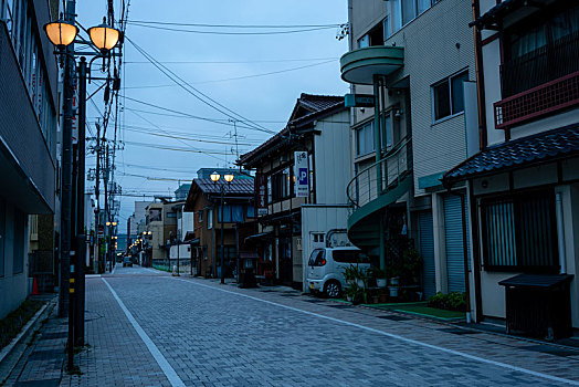 无人的日本城镇街道风景