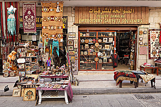 纪念品店,马代巴,约旦,亚洲