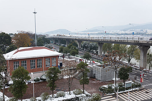 湘江橘子洲雪景